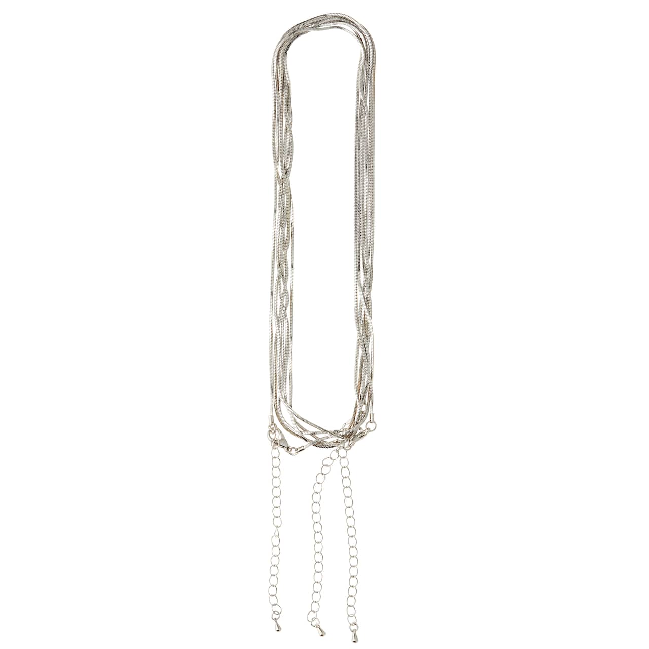 12 Packs: 3 ct. (36 total) 30" Rhodium Snake Chain Necklaces by Bead Landing™